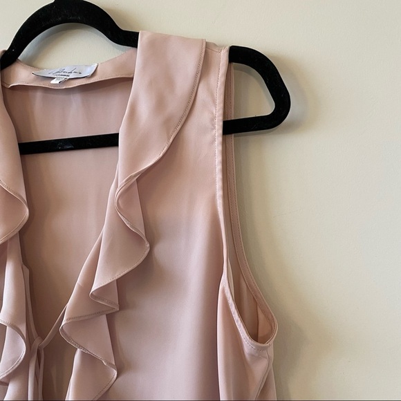 L’ACDAMIE -Ruffle Boho Tank in Rose Pink (Size:Small) - Picture 7 of 10